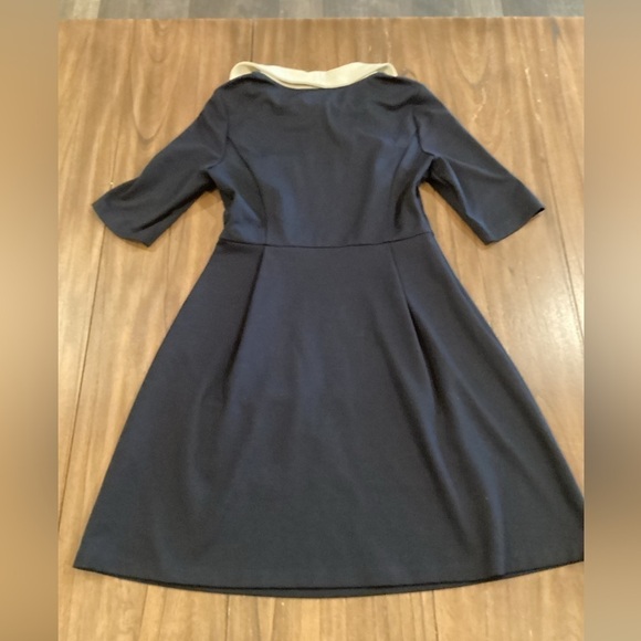Miss Patina London Parisian Port Peter Pan Collar Dress Navy retro - Picture 13 of 16